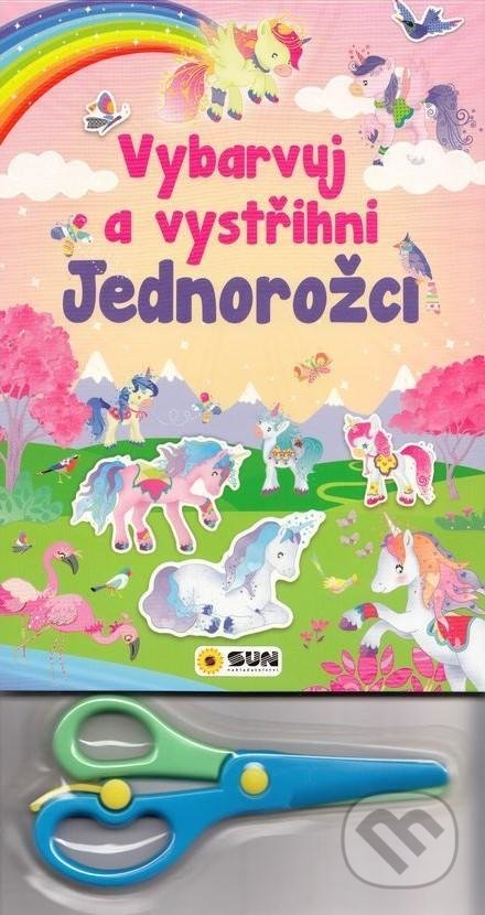 Vybarvuj a Vystřihni: Jednorožci (růžová)-