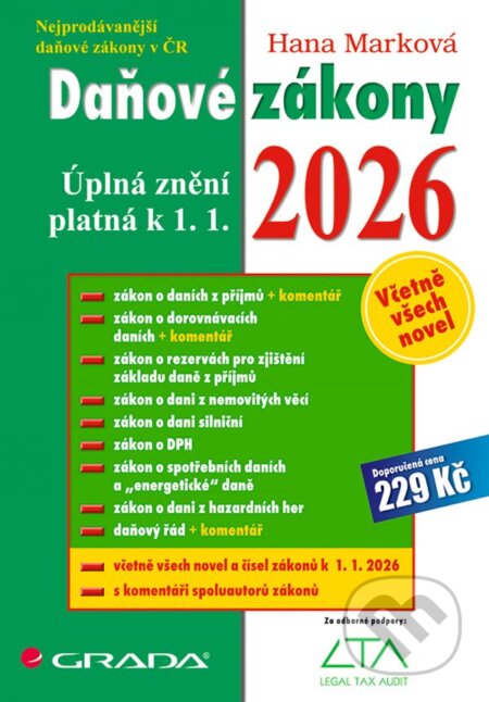 Daňové zákony 2026 - Úplná znění k 1. 1. 2026-Hana Marková