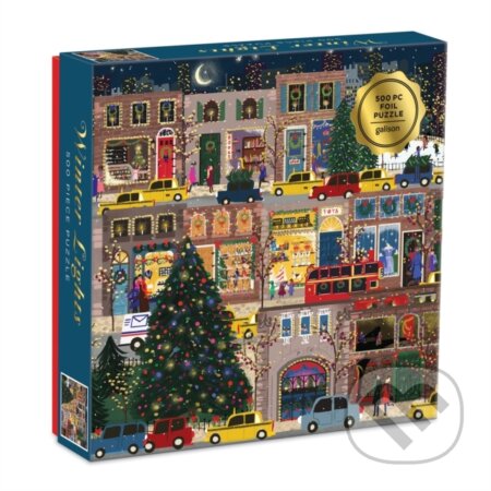 Winter Lights Foil Puzzle 500 Piece Puzzle-Galison