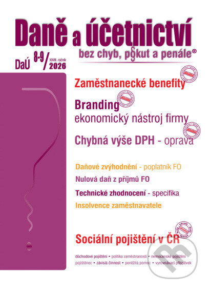 DaÚ č. 8-9 / 2026 - Zaměstnanecké benefity a DPH-Martin Děrgel